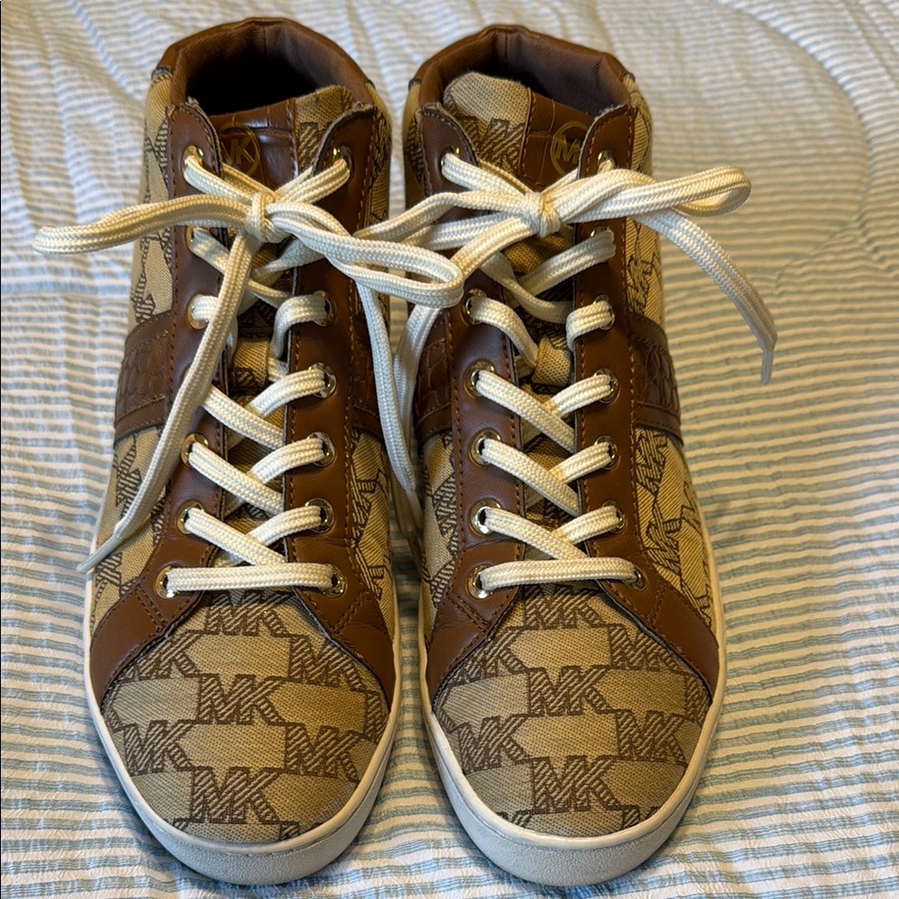 Michael Kors Tan and Brown Logo High-Tops
